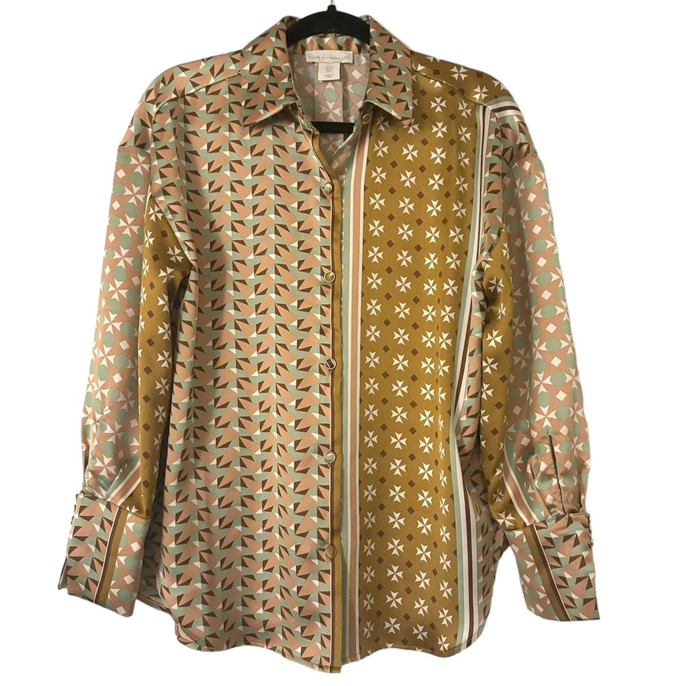 House Of Harlow 1960 Satin Button Down Top